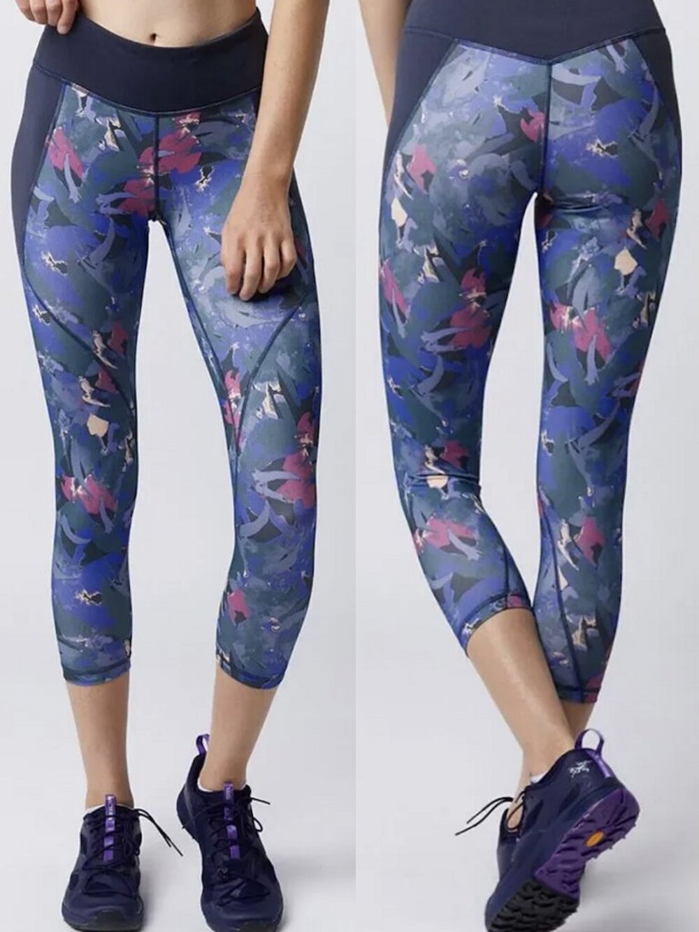 Patagonia Centered Crops 3/4 Leggings Abstract Jungle Women's Size XL